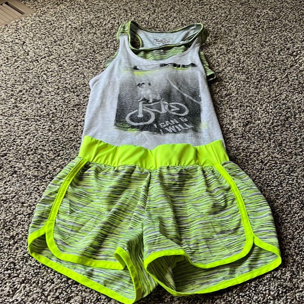 Justice shirt and shorts. Size 8